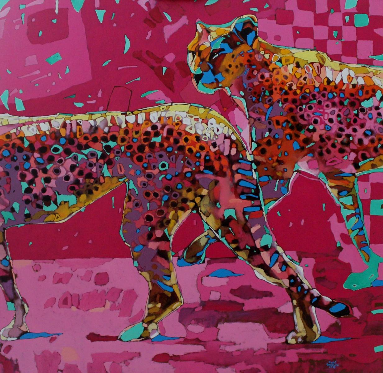 Rafał Gadowski Animal Painting - Cheetah 01 - XXI Century, Contemporary Figurative Oil Painting, Pop Art, Animals
