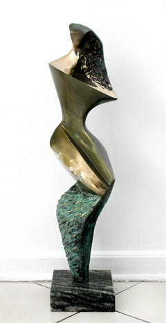 Inspiration III - Sculpture contemporaine en bronze, abstraite, figurative, nue