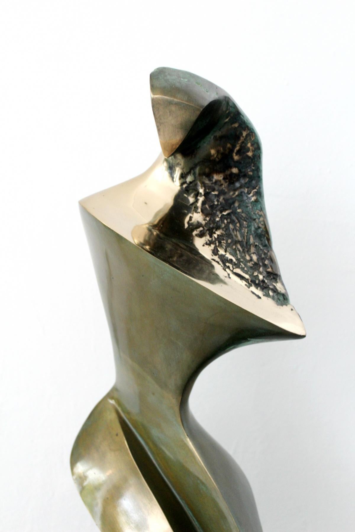 Inspiration III - Contemporary Bronze Sculpture, Abstract, Figurative, Nude - Gold Nude Sculpture by Stanisław Wysocki