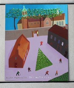 A tiny town - XXI Century, Gouache on paper, Architecture View, Landscape