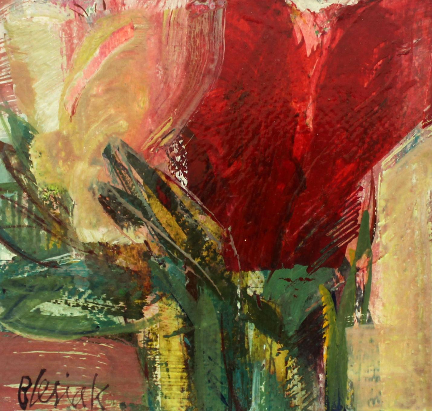 Tulips - XXI century, Oil & Acrylic Painting, Abstract, Figurative, Flowers