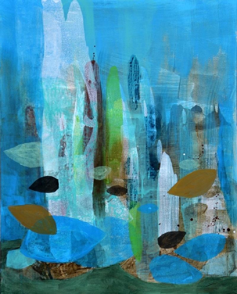 Anna Masiul-Gozdecka Abstract Painting - The city of grass- XXI century, Acrylic painting, Abstraction, Bright & colorful