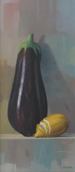 Eggplant - XXI Century, Contemporary Still life Oil Painting, Realistic