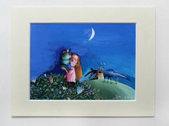 Enchanted frog - Gouache figurative drawing, Colourful, Fairy tale, Fantasy