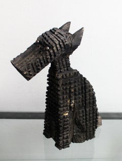 Dog - Contemporary art, Figurative wooden sculpture, Animals, Classics