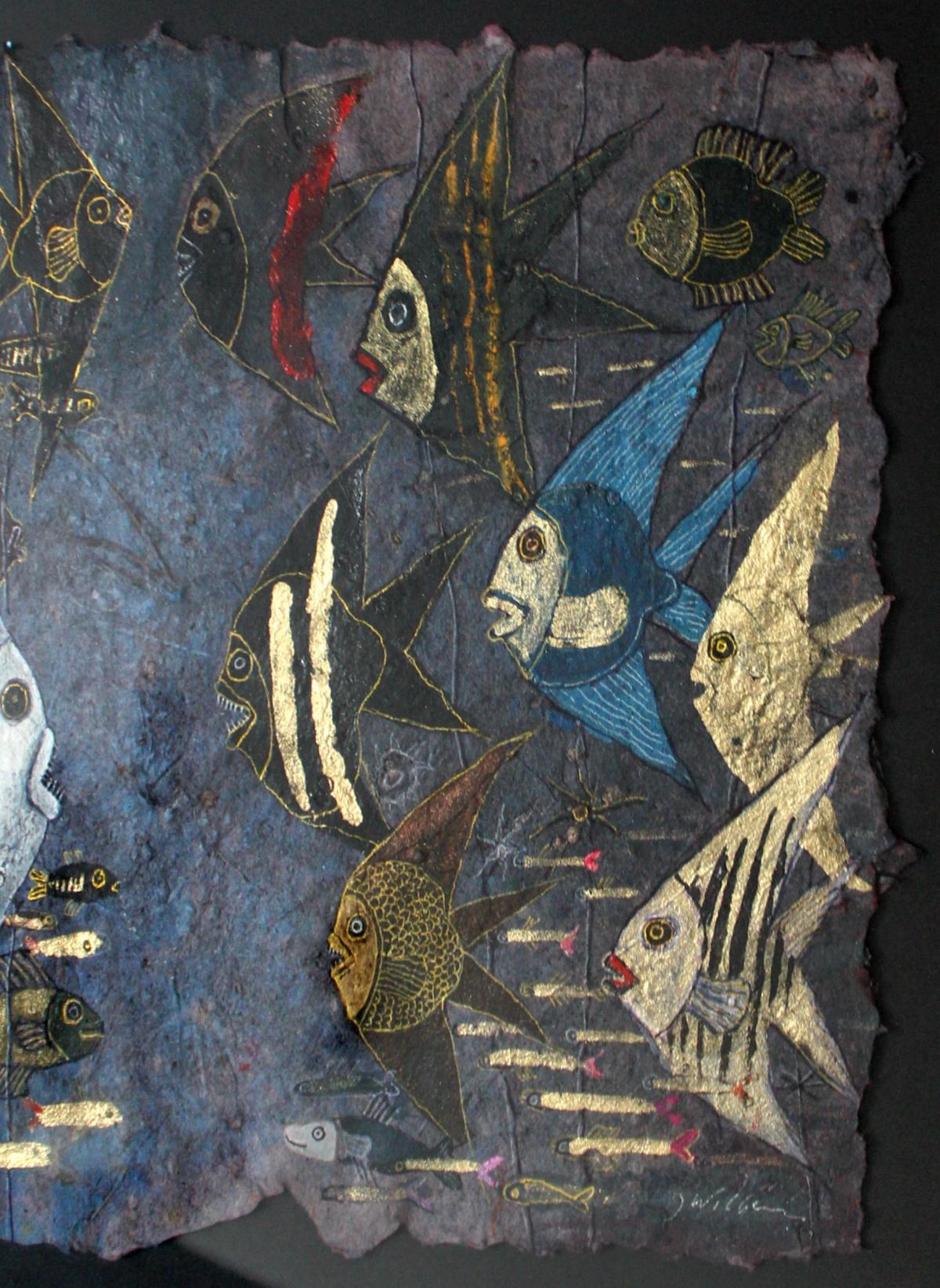 Jozef Wilkon In the ocean's water Figurative Painting, Animals