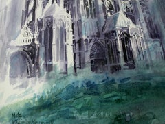 Metz Cathedral - XX century, Watercolor painting, Landscape, Architecture
