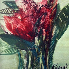 Tulips - XXI century, Oil & Acrylic Painting, Abstract, Figurative, Flowers