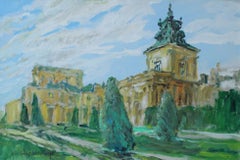 Wilanow, le Palais Royal (Warsaw) - Peinture acrylique, paysage, architecture