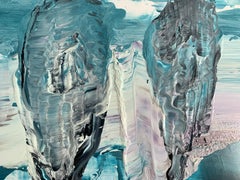 Paysage - Peinture acrylique du XXIe siècle, abstrait et figuratif, monochrome