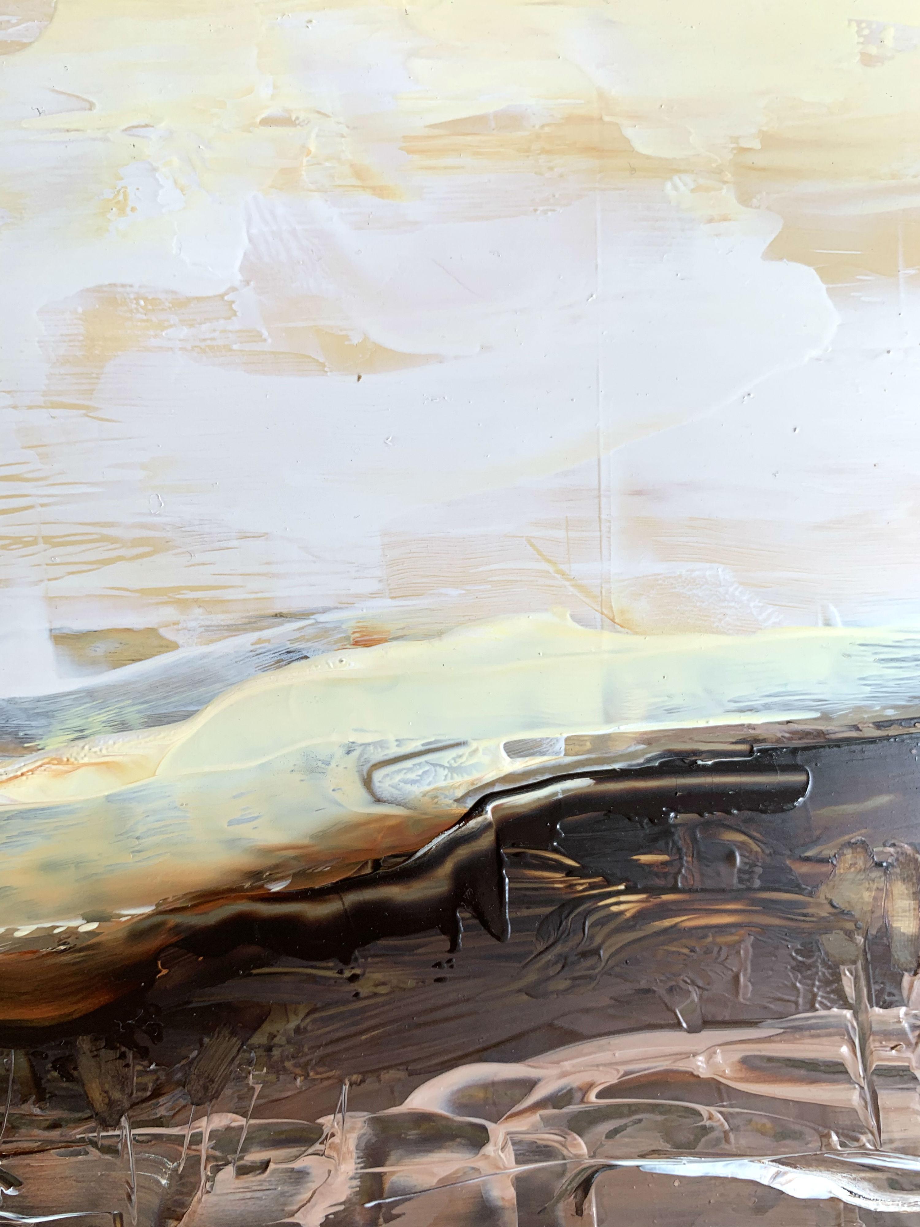Paesaggio - Pittura acrilica del XXI secolo, Astrazione e Figurazione - Abstract Painting Beige di Monika Rossa