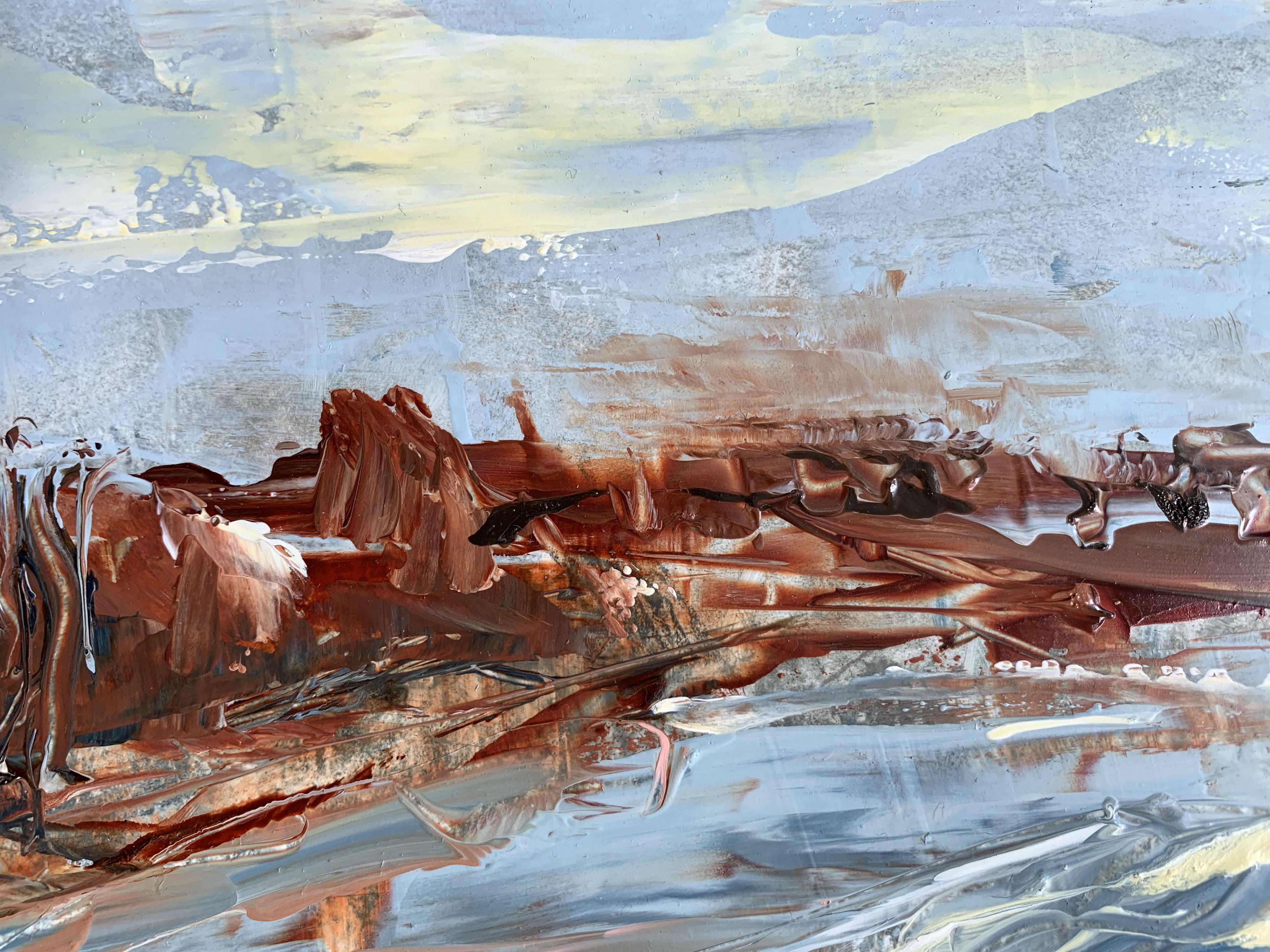 Paesaggio - Pittura acrilica del XXI secolo, Astrazione e Figurazione - Painting Contemporaneo di Monika Rossa