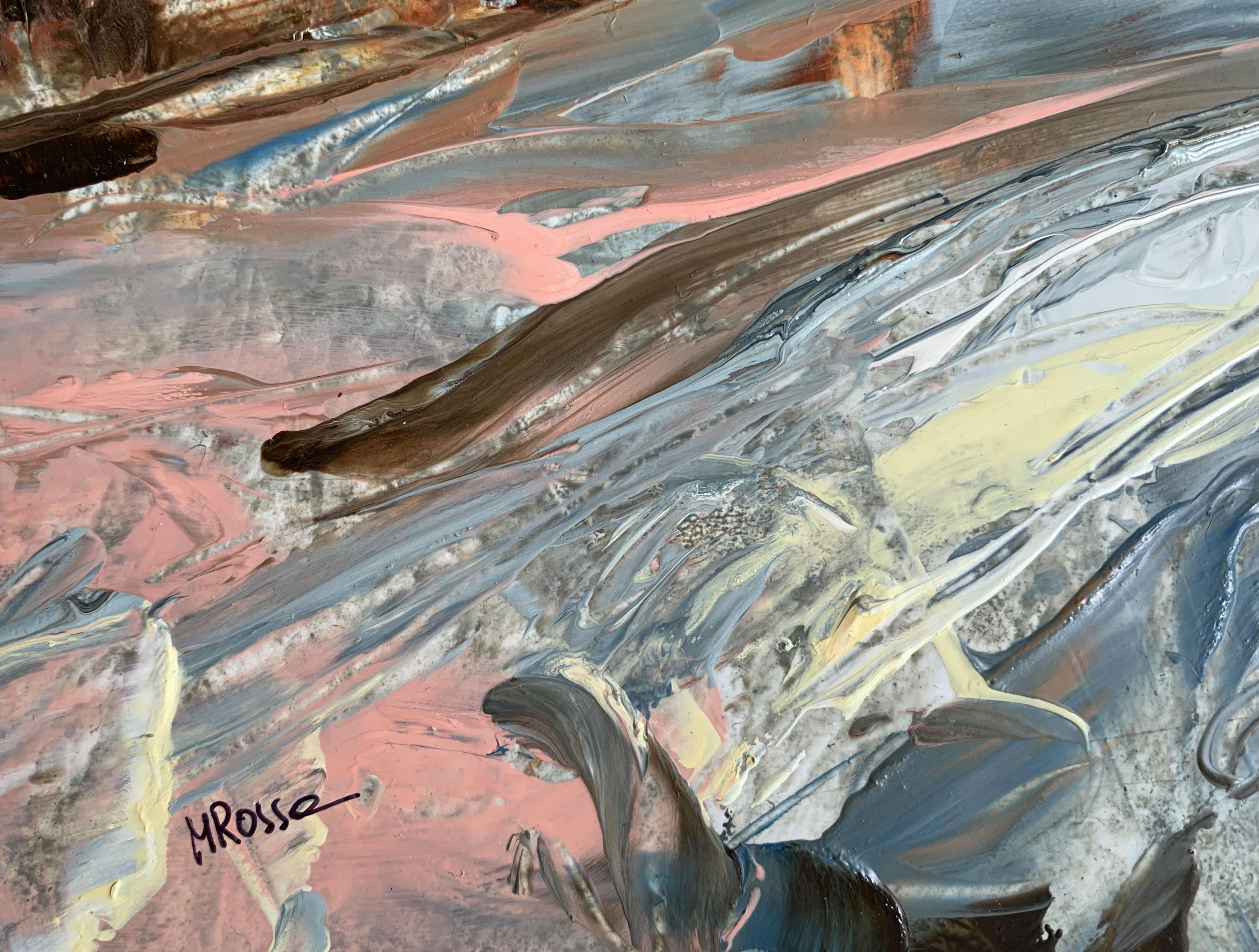 Paesaggio - Pittura acrilica del XXI secolo, Astrazione e Figurazione - Abstract Painting Grigio di Monika Rossa