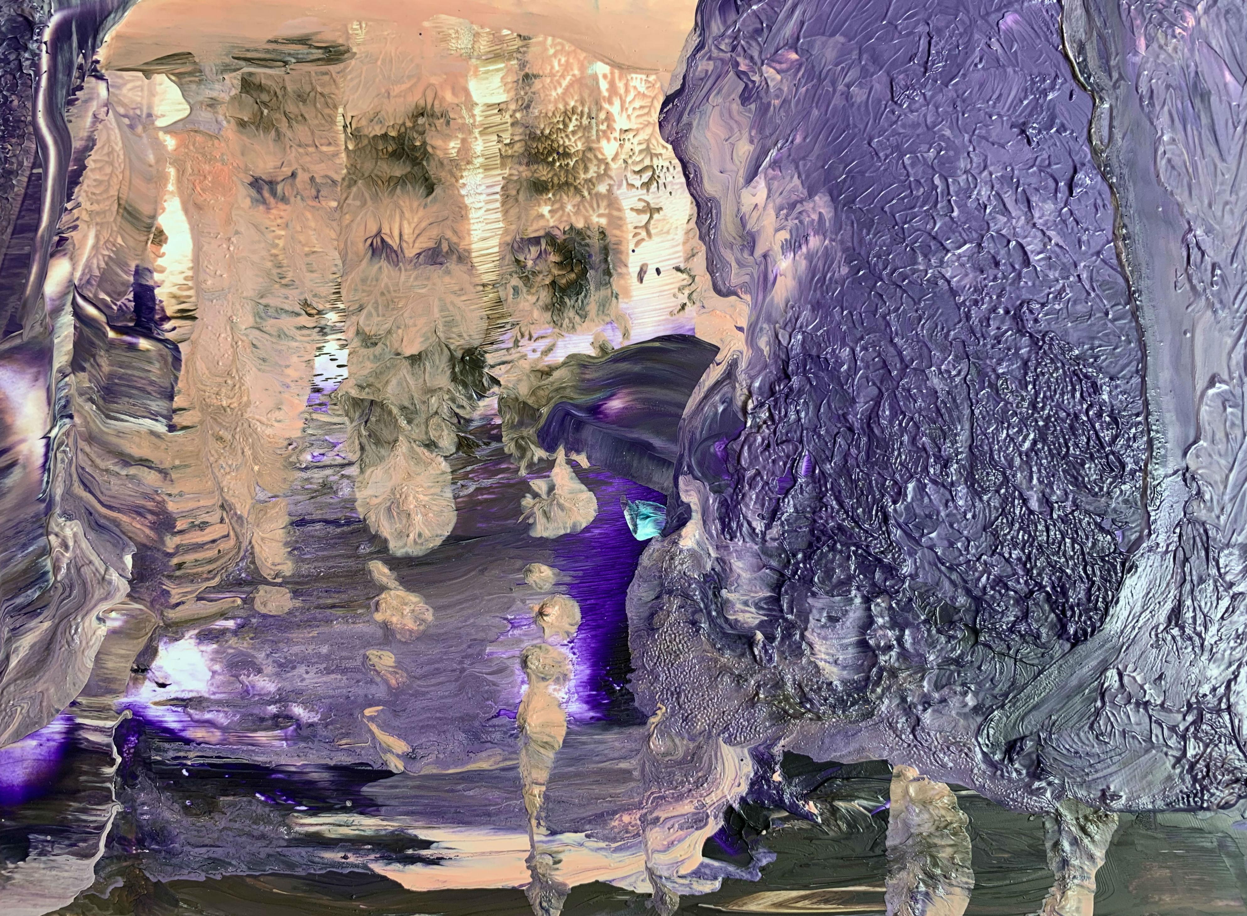Paesaggio - Pittura acrilica del XXI secolo, Astrazione e Figurazione - Landscape Painting Grigio di Monika Rossa