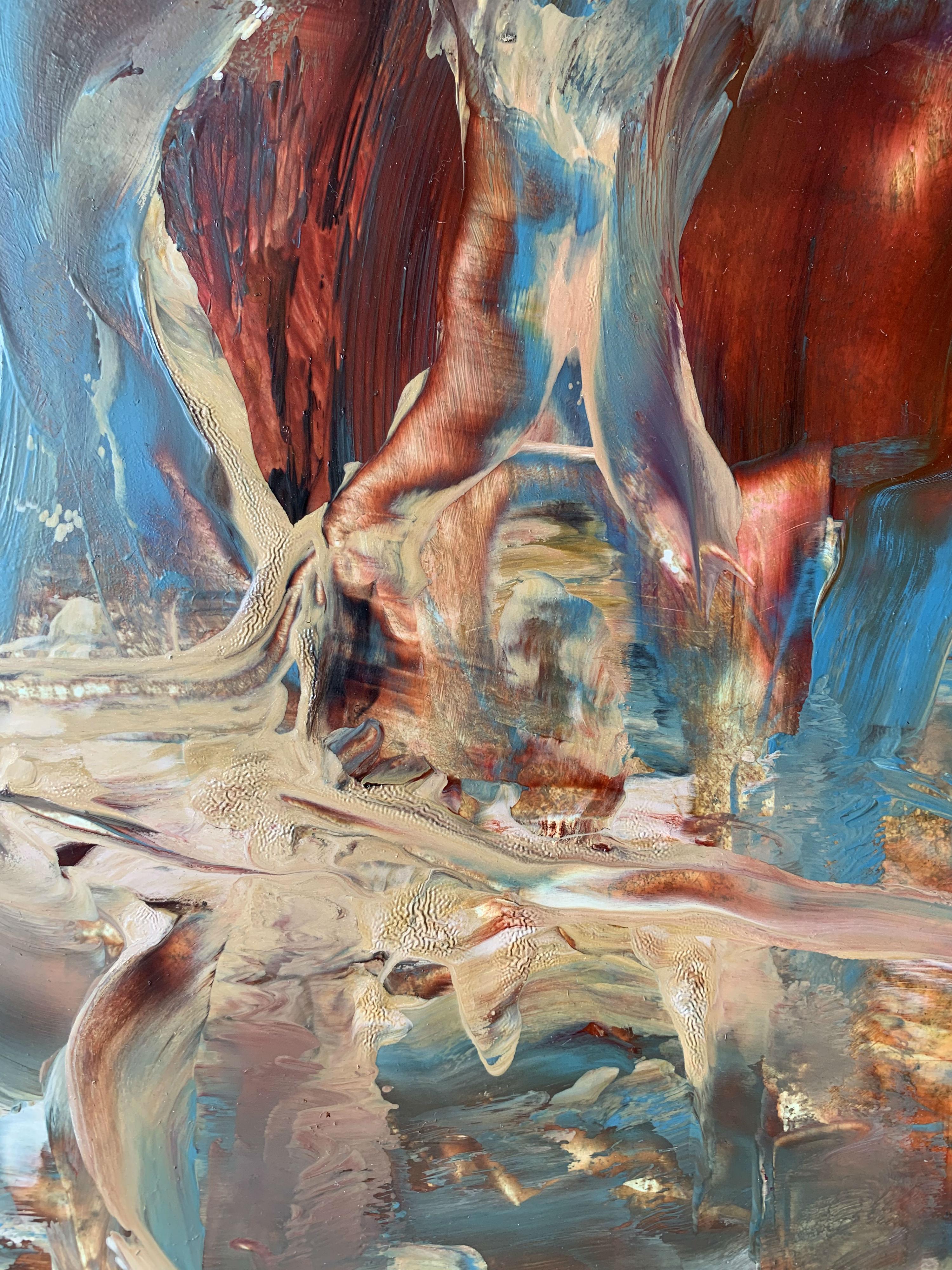 Landschaft - 21. Jahrhundert Acrylmalerei, Abstraktion und figürliche Darstellung (Braun), Landscape Painting, von Monika Rossa