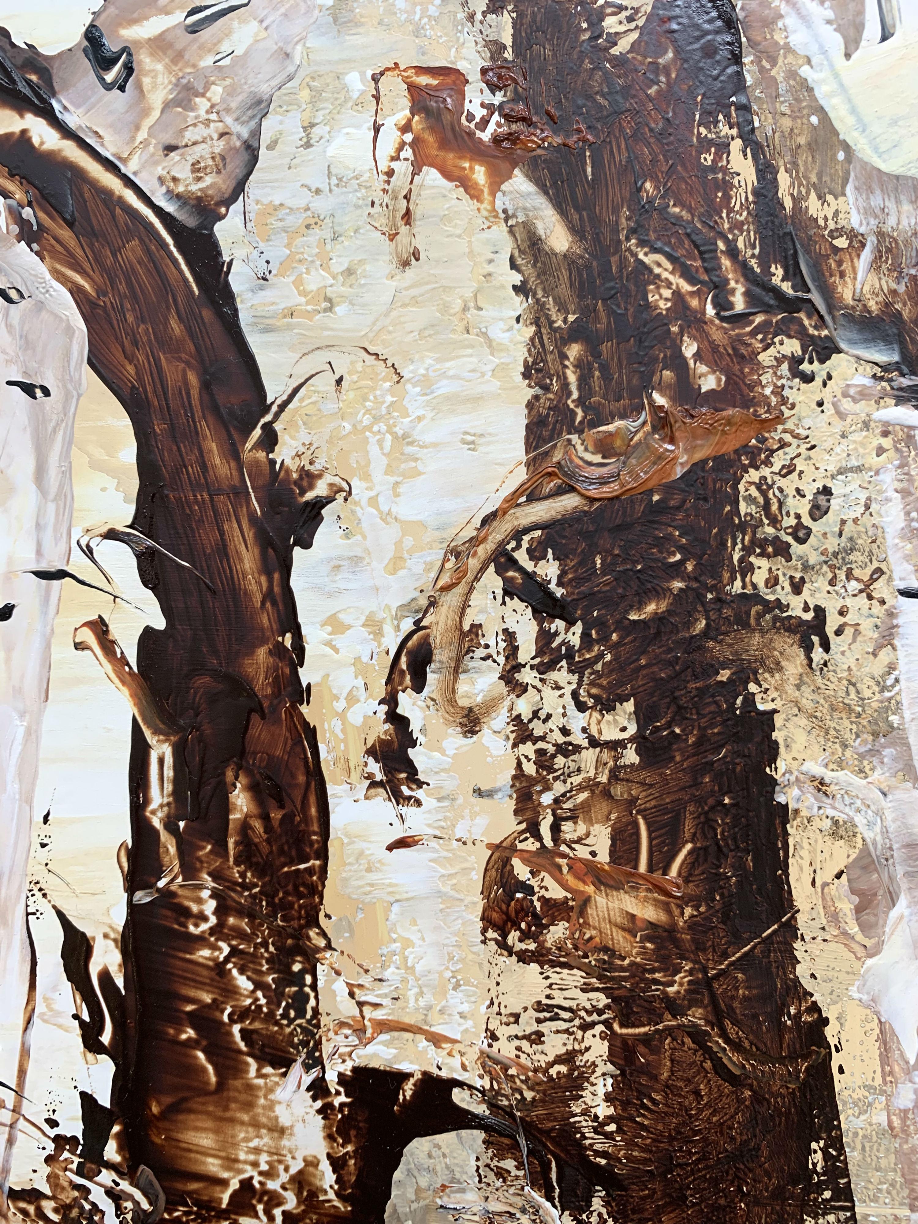 Landschaft - 21. Jahrhundert Acrylmalerei, Abstraktion und figürliche Darstellung (Beige), Landscape Painting, von Monika Rossa