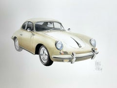   Porsche 356 bT - XXI century, Watercolour figurative, Cars, Vintage