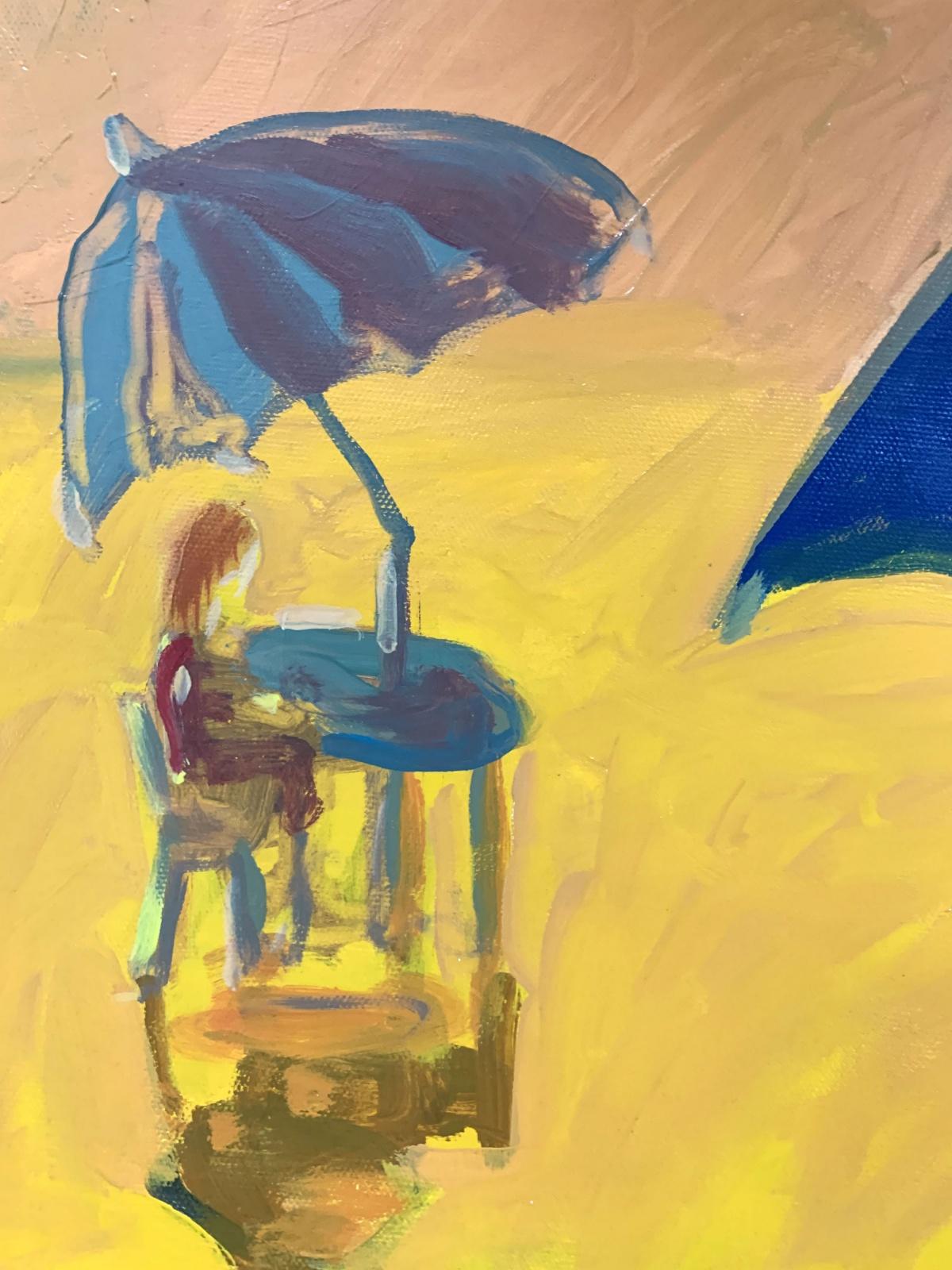Relajación - Siglo XXI, Pintura al Óleo Contemporánea, Colores Vibrantes y Brillantes - Painting Contemporáneo de Monika Rossa