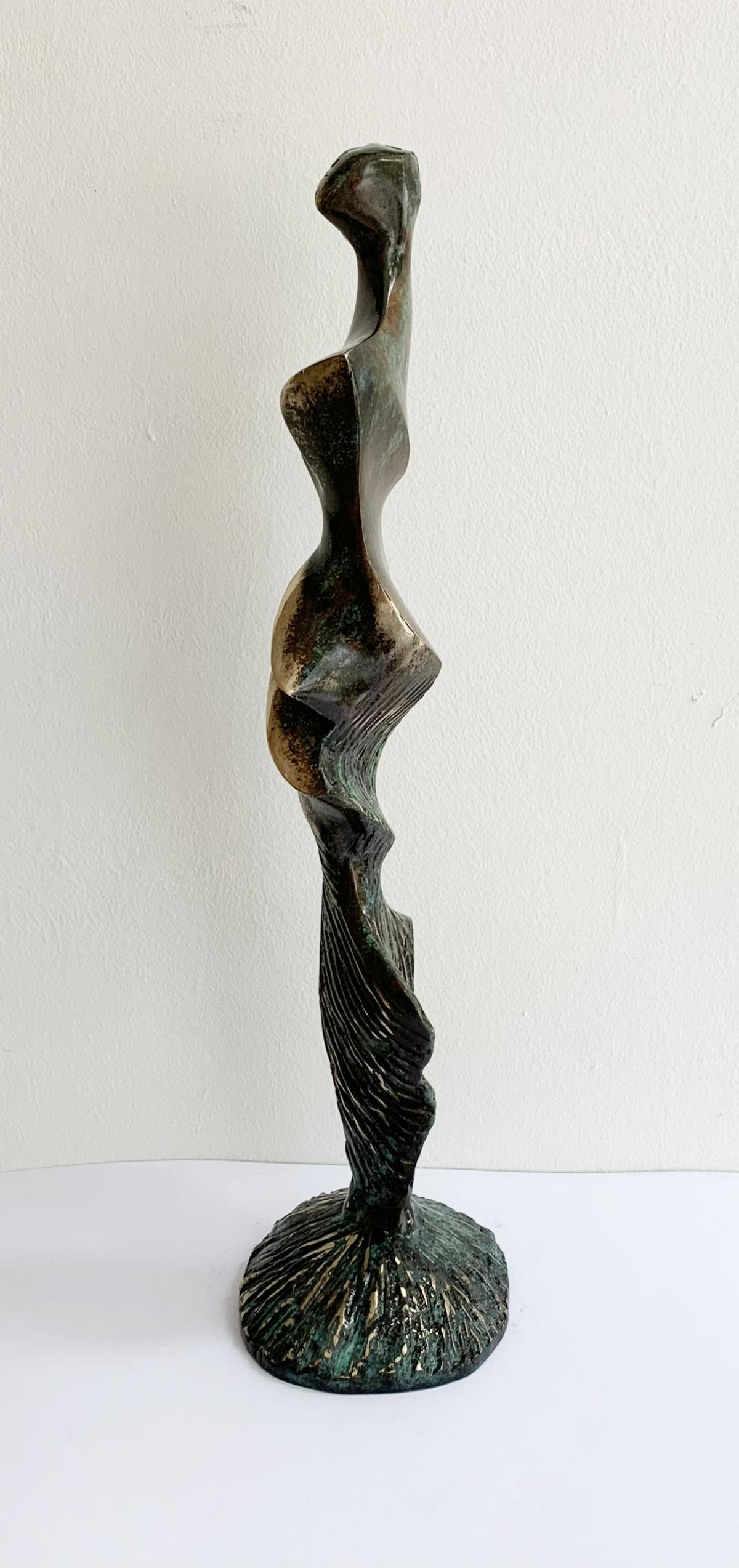Dame V - XXI century Contemporary bronze sculpture, Abstract & figurative - Gold Figurative Sculpture by Stanisław Wysocki