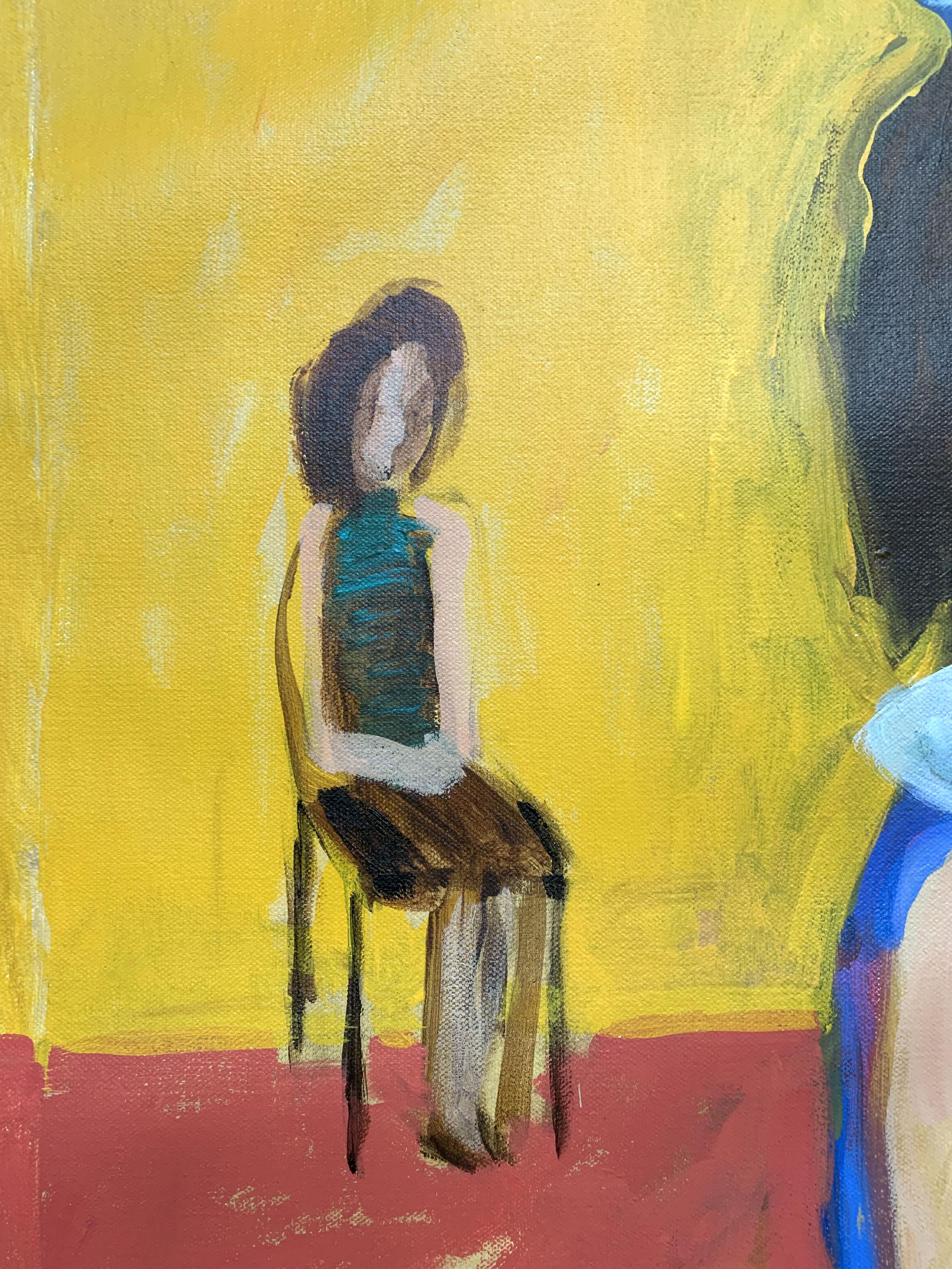 Concierto - Pintura al óleo figurativa contemporánea del siglo XXI, colores vivos, música - Painting Contemporáneo de Monika Rossa