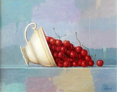 Still life in a teacup -- Contemporary Figurative Oil Painting, Realistic