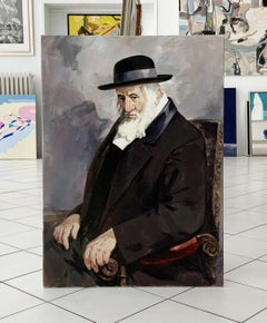Portrait of Rabbi Yeshayah Steiner - Contemporary Realistic Oil Painting