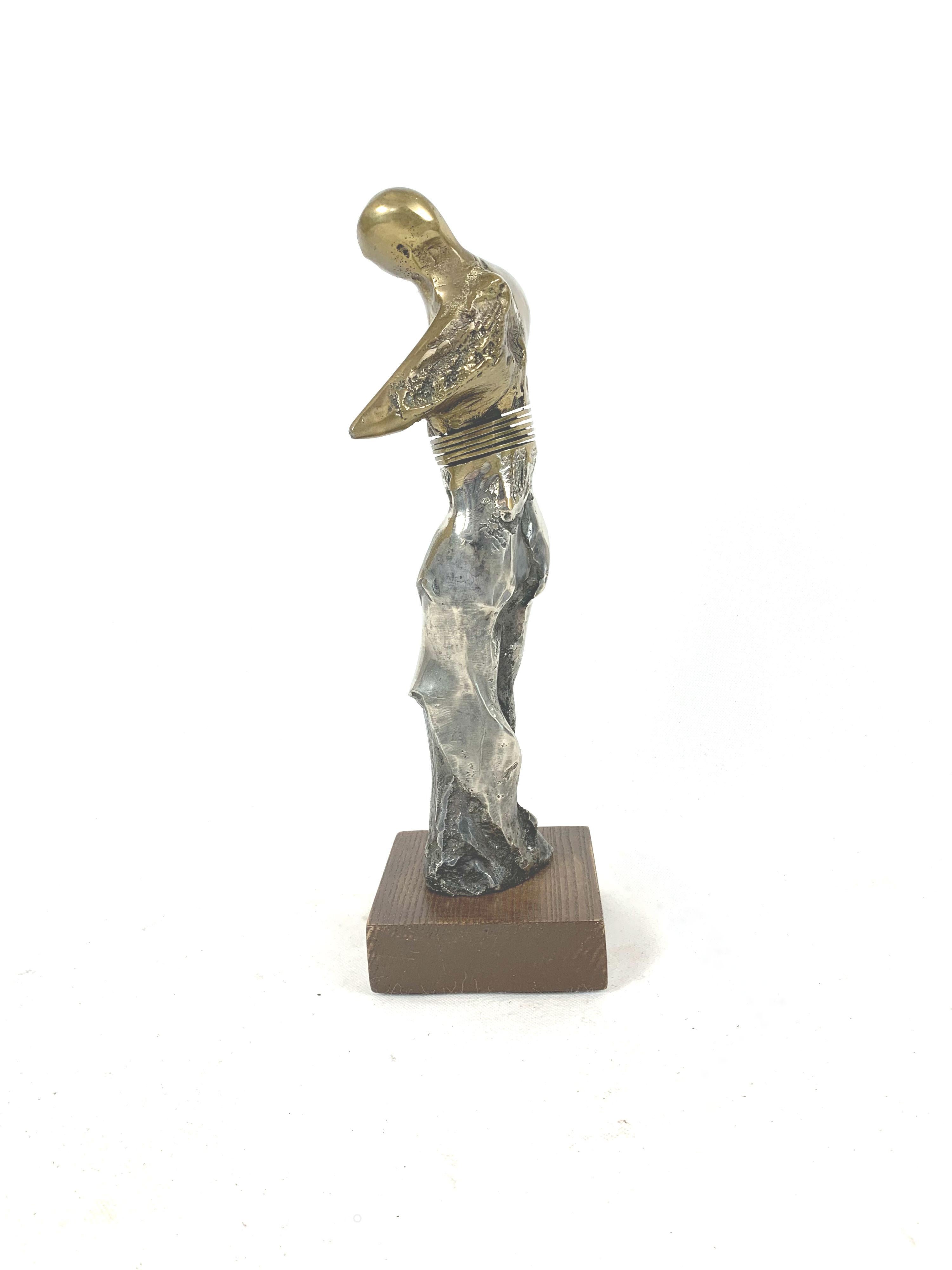 Character - Contemporary Brass Sculpture, Figurative & abstract - Brown Figurative Sculpture by Wieslaw Janasz