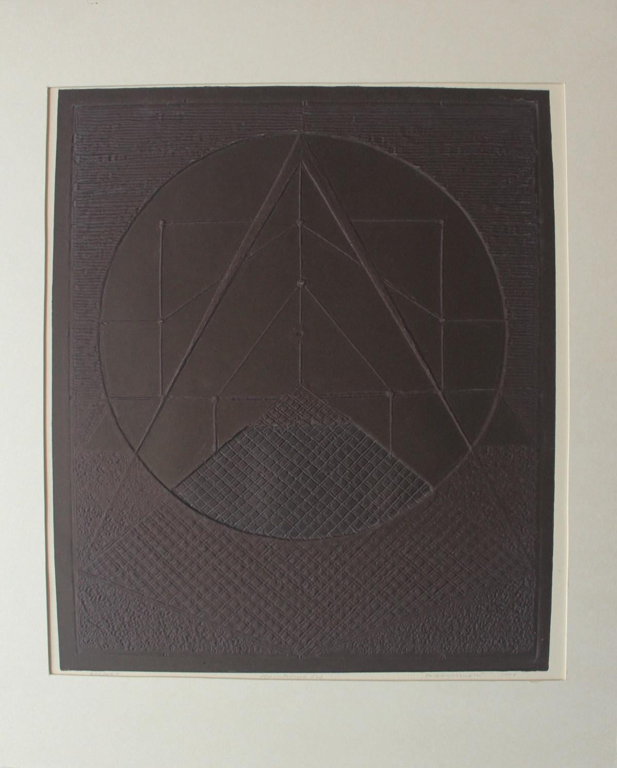 Relief I - XXI Century, Contemporary abstract graphics, Geometric shapes,  - Print by Ryszard Gieryszewski