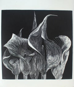 Cantedeskia - XXI Century, Linocut, Flower, Contemporary Figurative Art