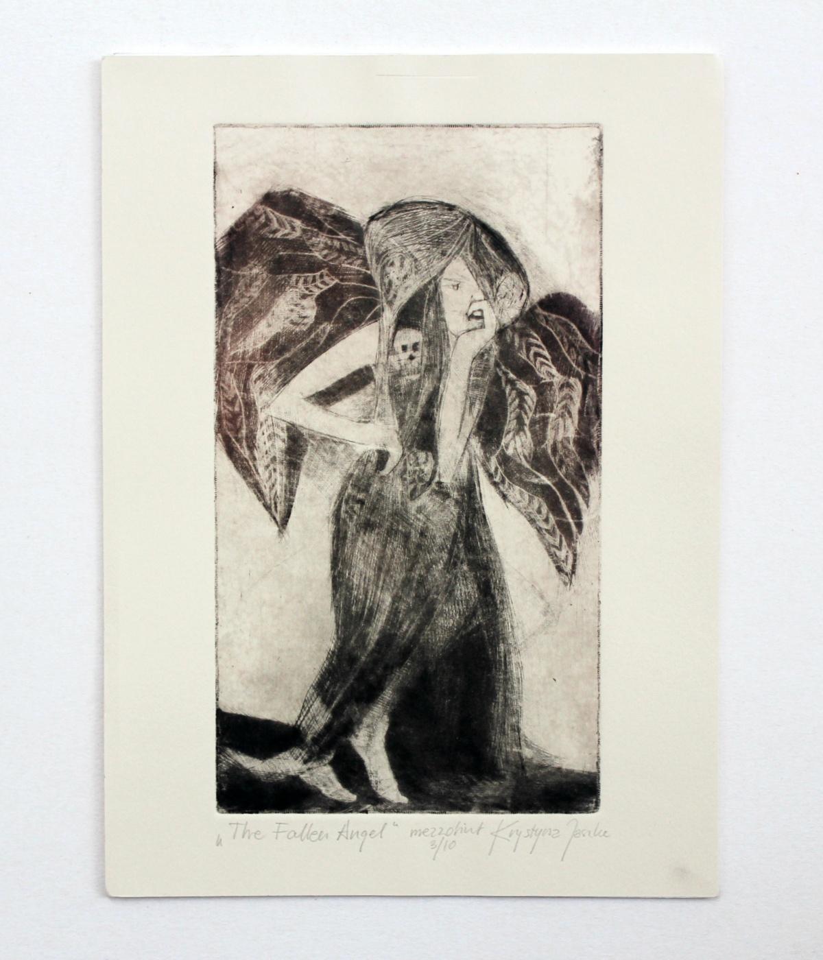 Fallen angel - XXI Century, Contemporary Figurative Print, Black And White, Myth For Sale 2