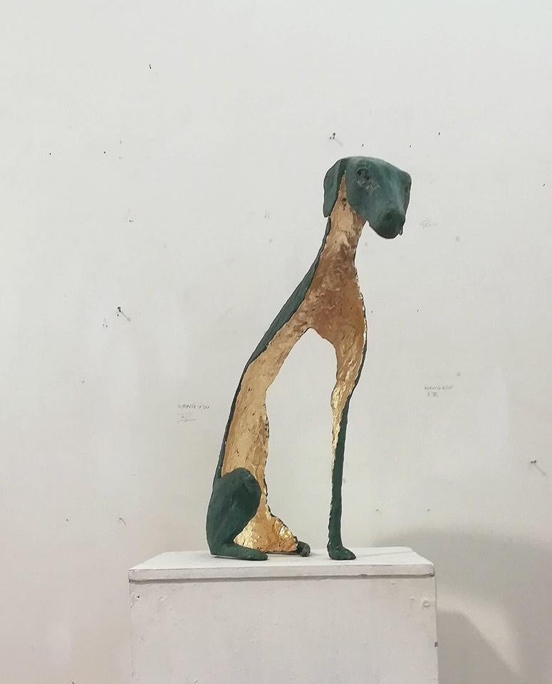 Figurative Sculpture Antonio Giancaterino - Il Cane. Un chien - XXIe siècle, sculpture contemporaine en bronze, animal 