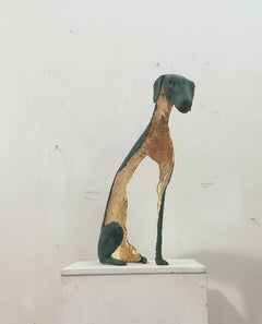 Cane aus Schilfrohr. Zeitgenössische Bronzeskulptur eines Hundes – 21. Jahrhundert, Tier 