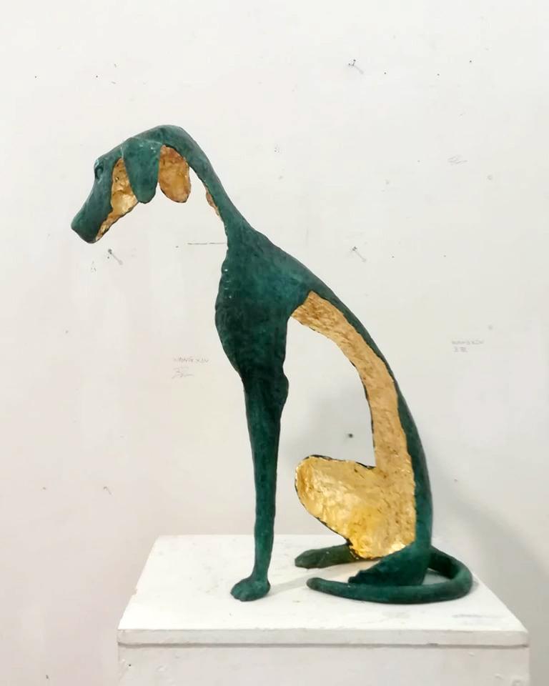 Il Cane. Un chien - XXIe siècle, sculpture contemporaine en bronze, animal  - Sculpture de Antonio Giancaterino