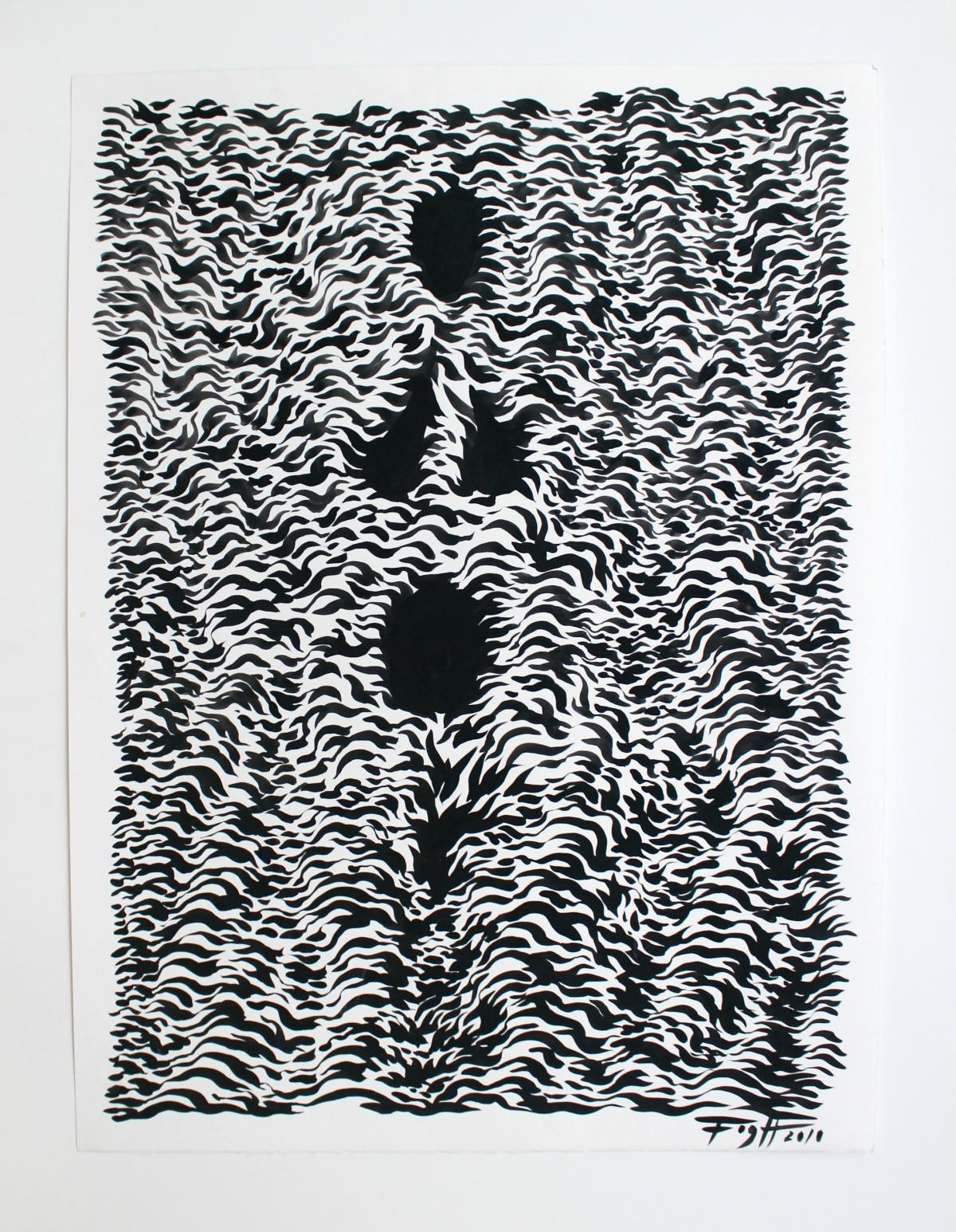 Angelo - XXI secolo, Maestro d'arte polacco, Bianco e nero, Disegno astratto - Art di Andrzej Fogtt