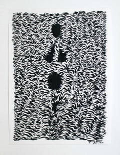 Angel - XXI century, Polish Master Of Art, Black and white, Abstract drawing