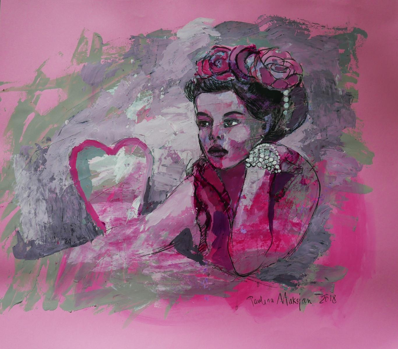 Paulina Maksjan Figurative Art - Pink one - XXI Century, Contemporary Figurative Drawing, Women