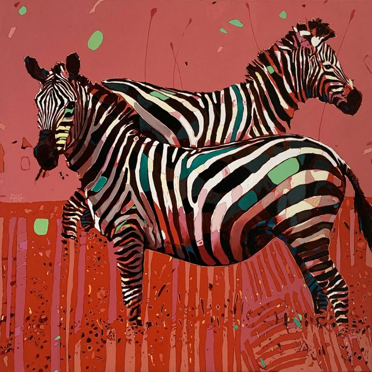 Rafał Gadowski Figurative Painting - Zebra 07 ( Animal) - XXI Century, Contemporary Figurative Oil Painting, Animals