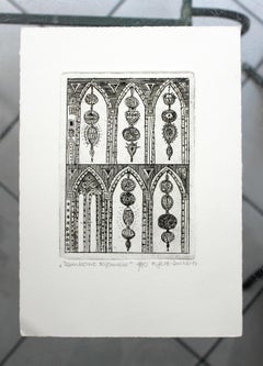 Castle mysteries - XXI Century, Contemporary Etching, Black & White