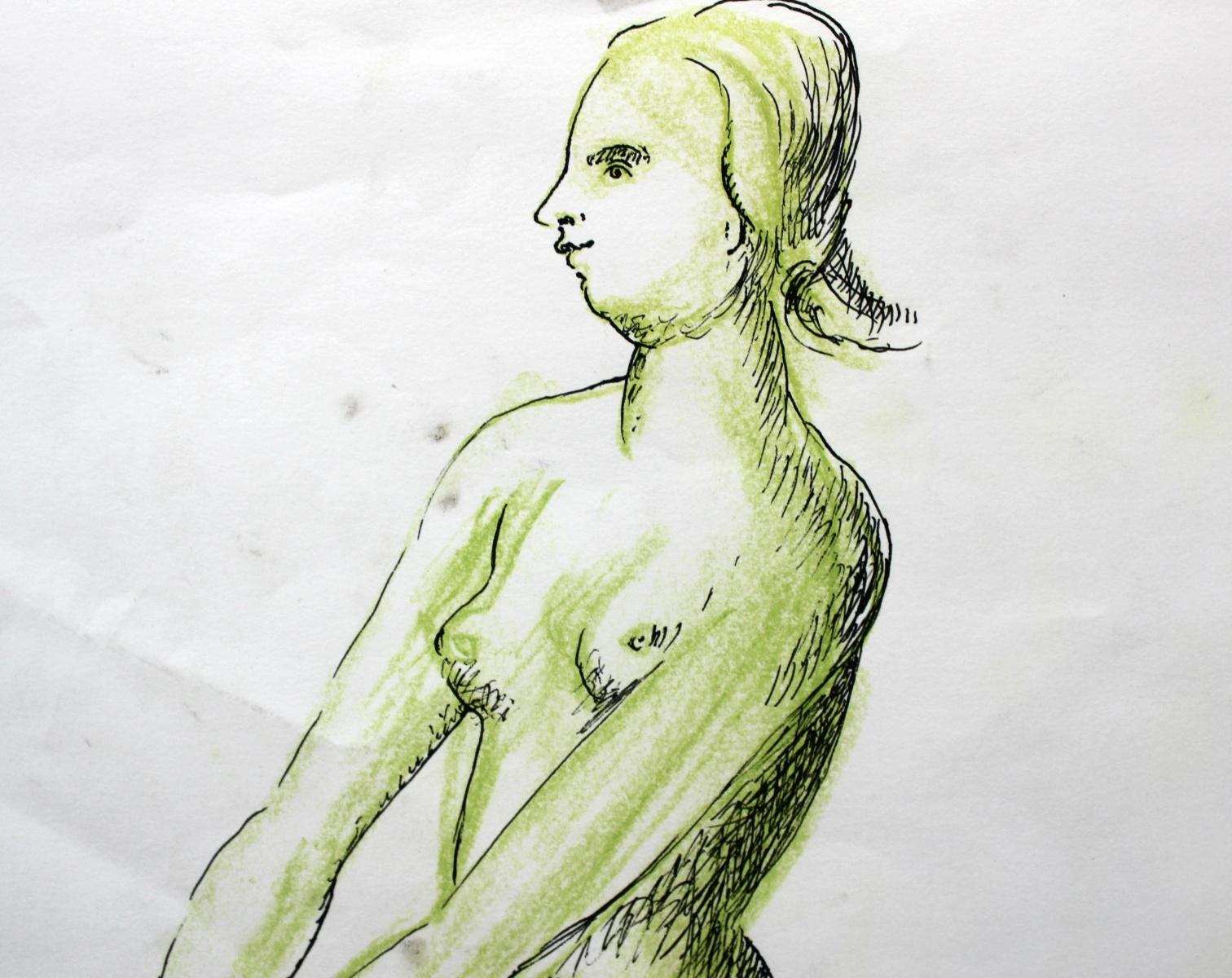 Nude - XX Jahrhundert, Figurative Zeichnung, Nude (Sonstige Kunststile), Art, von Giuseppe del Debbio