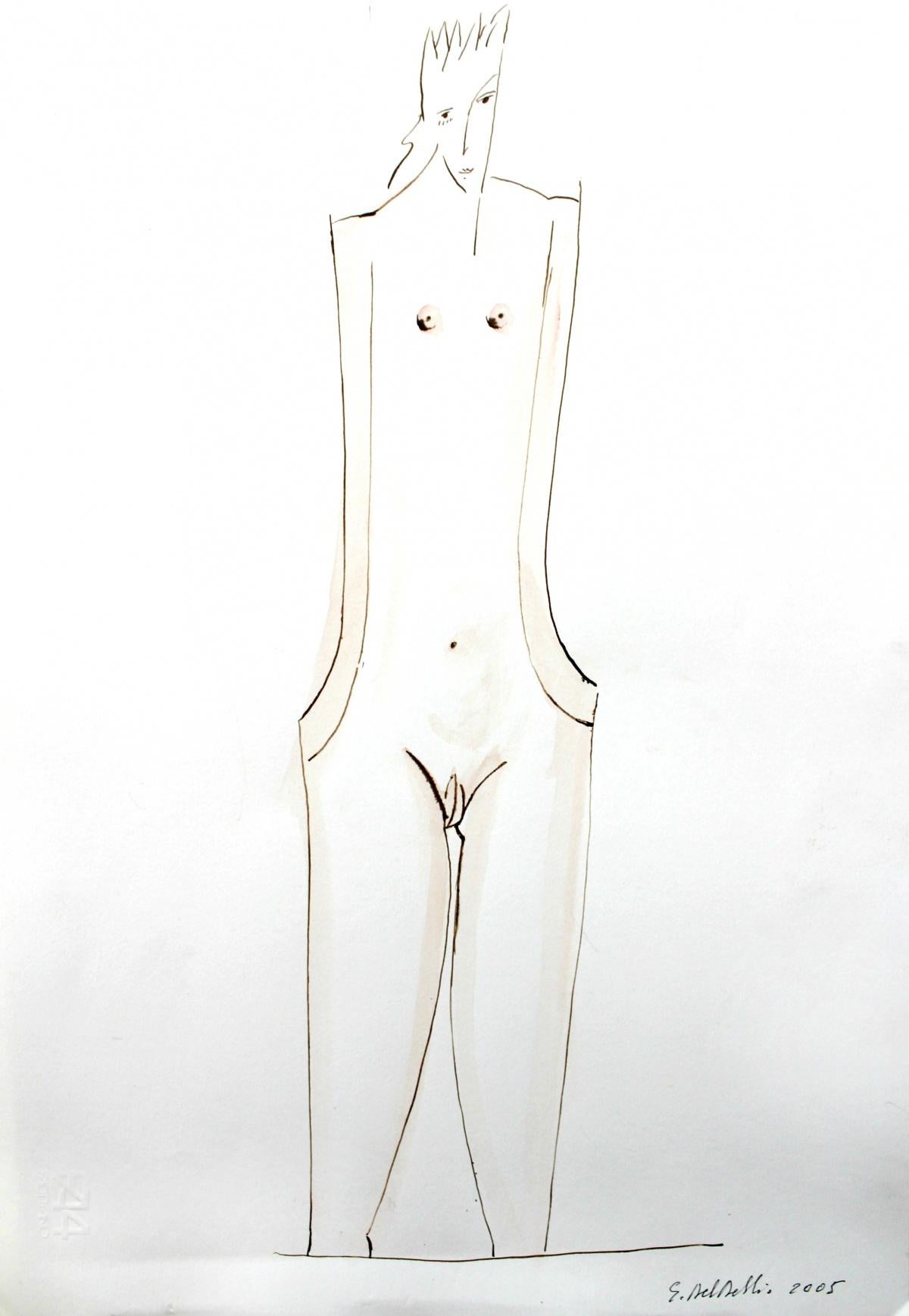 Figurative Art de Giuseppe del Debbio - Desnudo - Siglo XXI, Dibujo Figurativo Contemporáneo, Desnudo, Blanco Y Negro