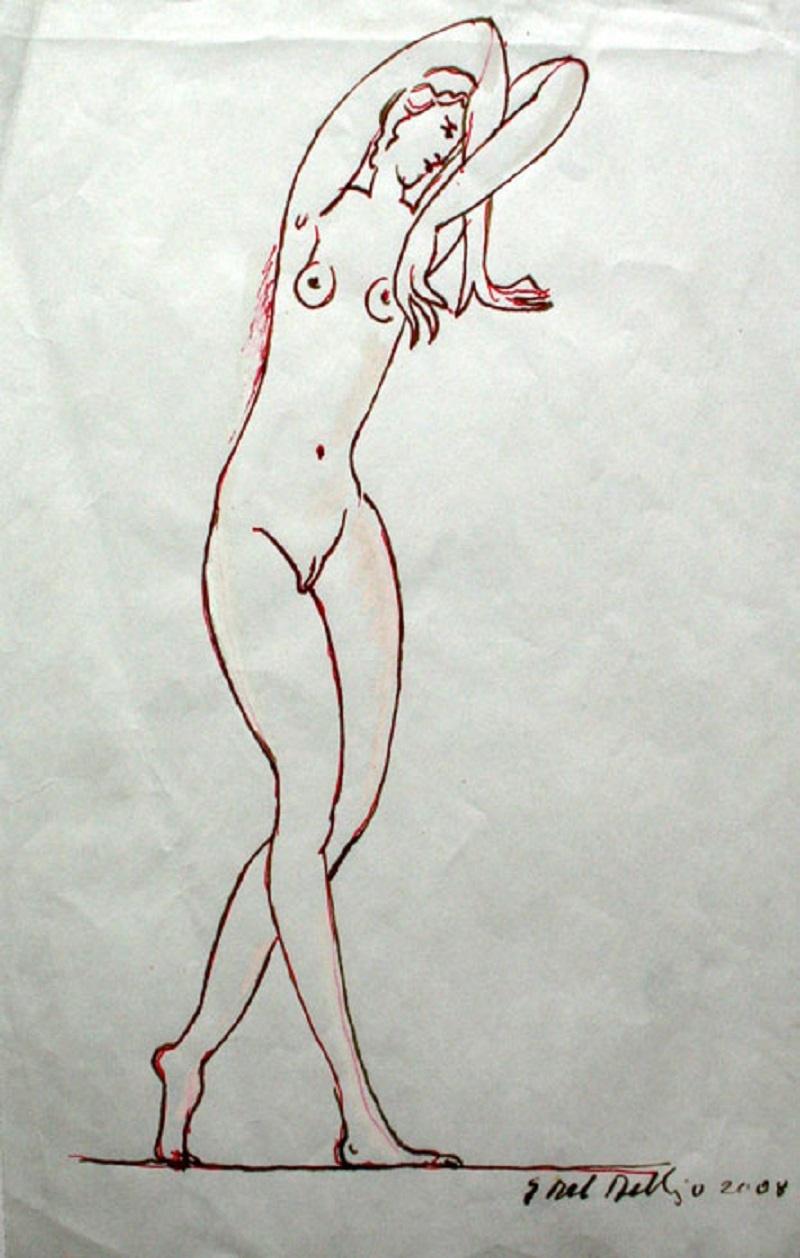Giuseppe del Debbio Figurative Art - Nude - XXI Century, Contemporary Figurative Drawing, Nude, Black And White
