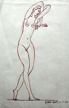 Nude – 21. Jahrhundert, Zeitgenössische figurative Zeichnung, Nude, Schwarz und Weiß