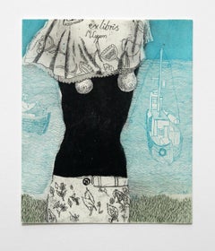 Ex libris I - Siglo XXI, Joven artista, Grabado figurativo en técnica mixta