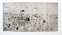 A park - XXI century, Mixed media print, Figurative, Black & white