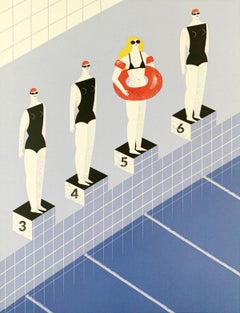 Swimmers - Digital print, Young art, Figurative art