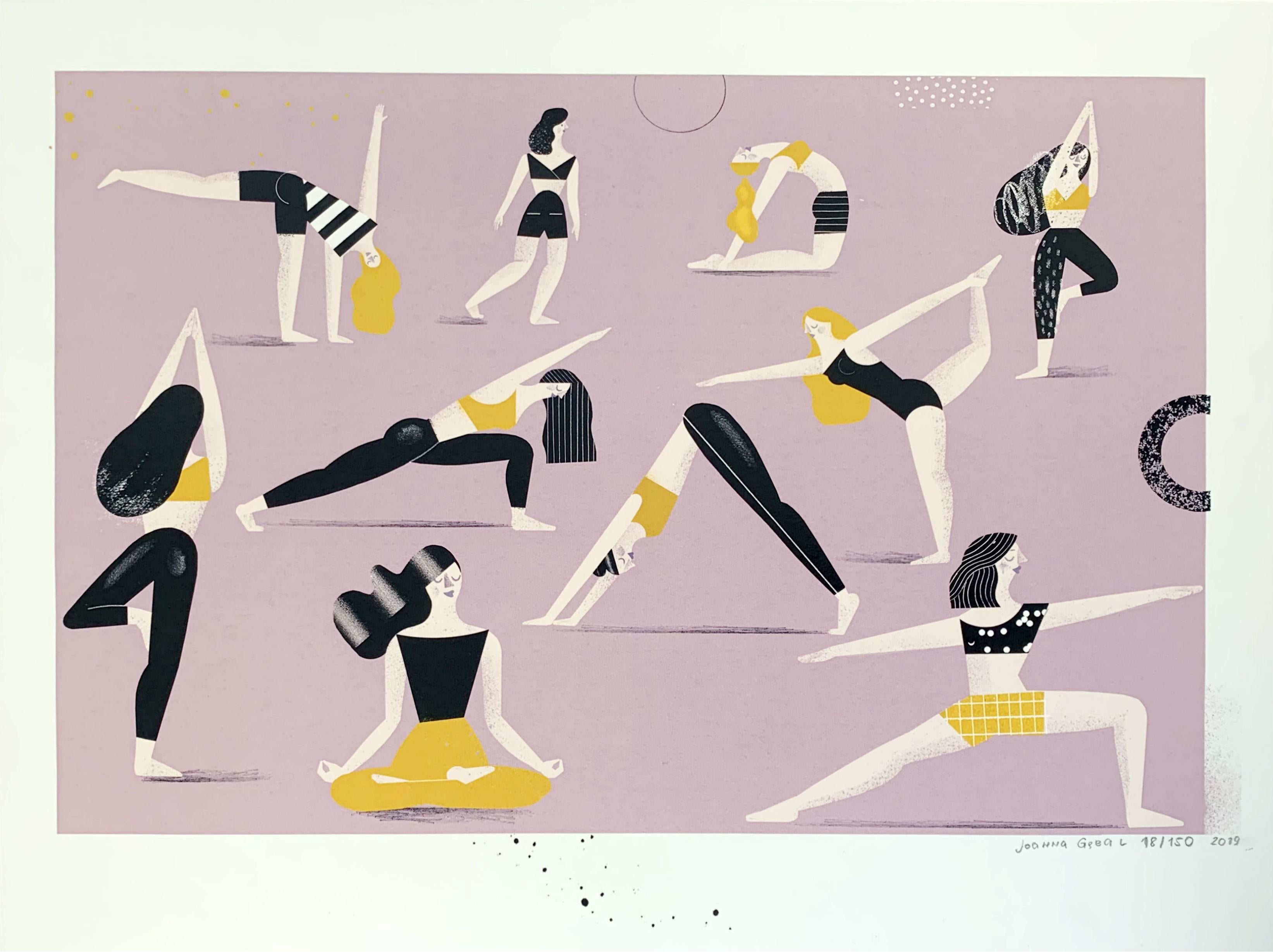 Yoga - Digital print, Young art, Contemporary figurative art, Colorful - Print by Joanna Gebal