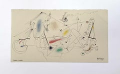Tingel-tangel - XXIe siècle, dessin en techniques mixtes, abstrait, coloré