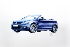 Volkswagen - XXI century, Watercolour figurative, Colourful, Cars and vehicles