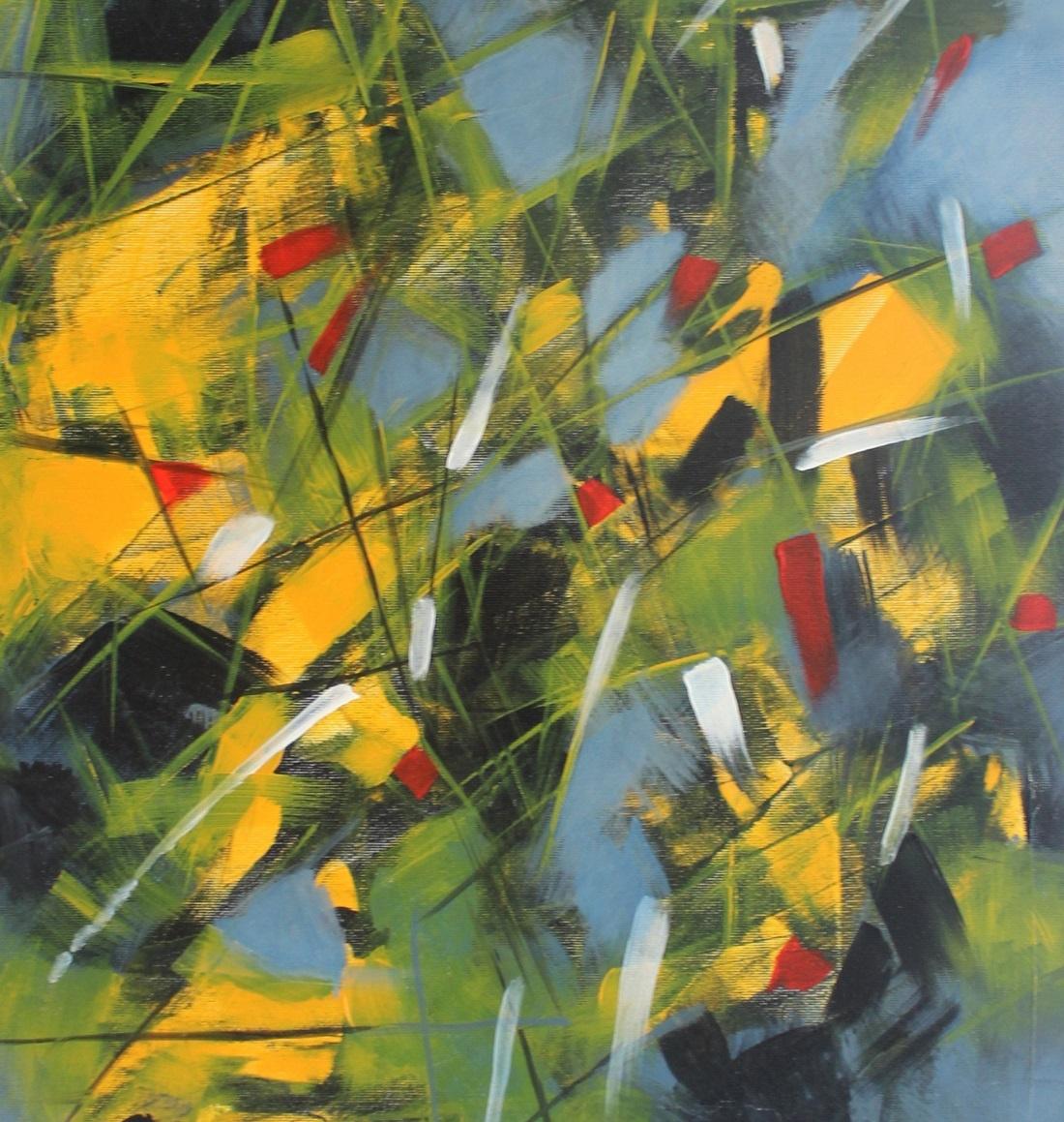 Constantly moving I - XXI century, Acrylic painting, Abstraction, Colourful - Painting by Lidia Domagała