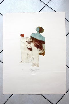 Eve - XXIe siècle, imprimé figuratif, couleurs, tons terreux